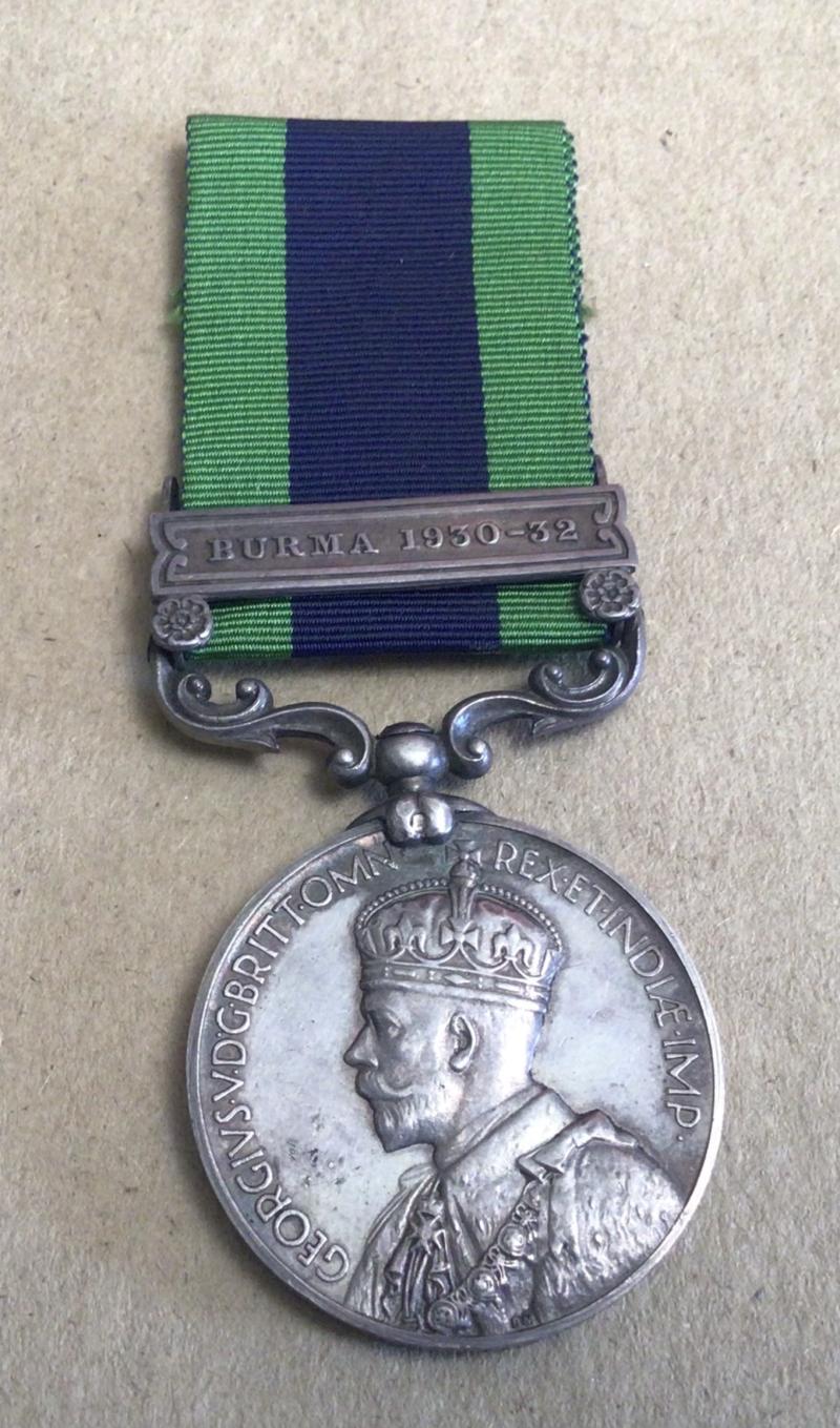 India General Service Medal 1909-35  ( Burma Military Police)