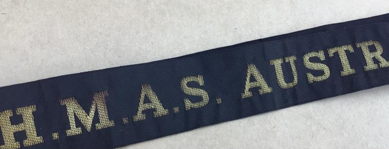 WW1 A Rare Tally Band to HMAS Australia- Flag Ship of the RAN