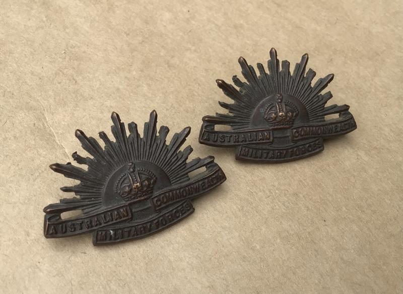 Australia WW1 Rising Sun Collar Badges by Tiptaf