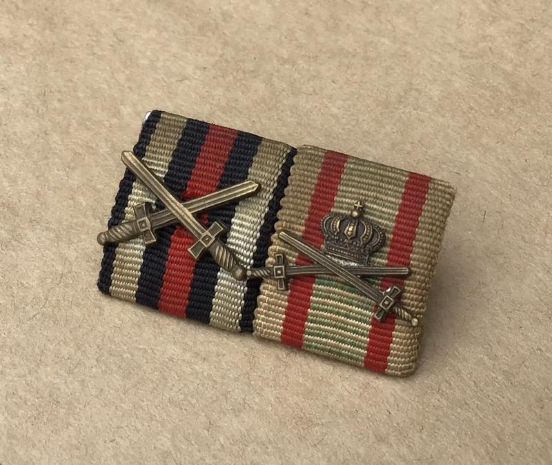 Germany WW1 A Lovely Two Place Ribbon Bar