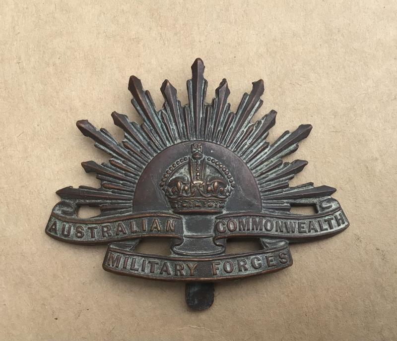 WW1 Tiptaft Birmingham Made Rising Sun Hat Badge