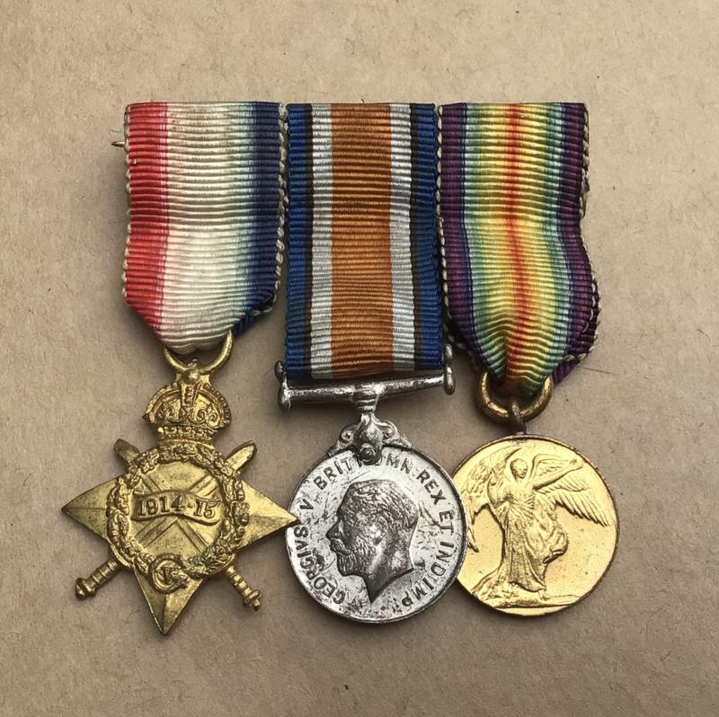 A WW1 Mounted Miniature Trio