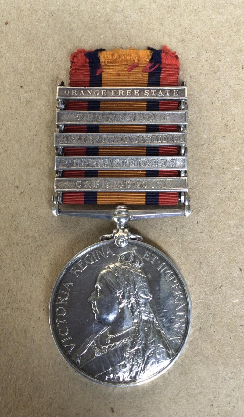 British Queens South Africa Medal -5 Clasps Royal Welsh Fusiliers