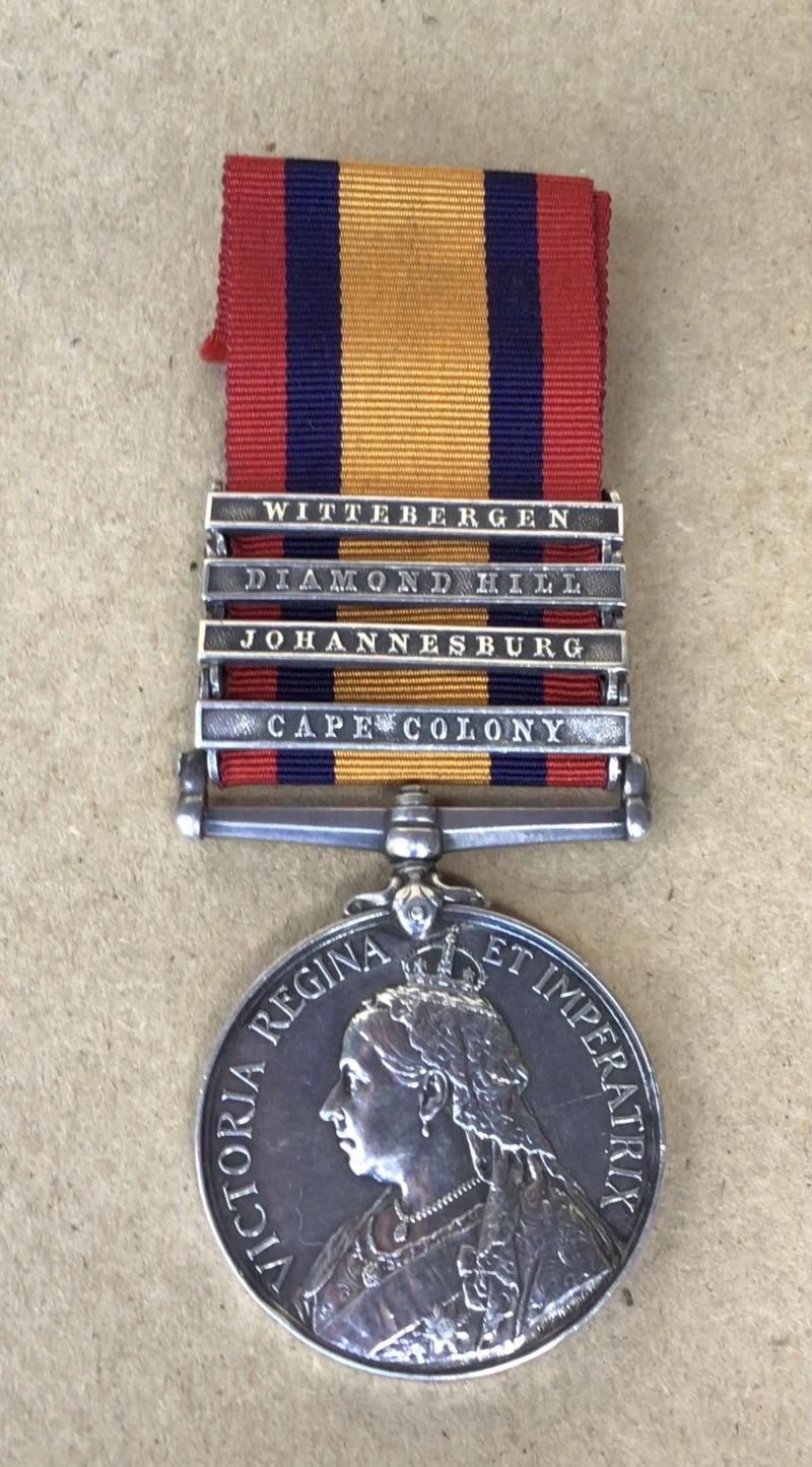 British Queens South Africa Medal -4 Clasps Royal Sussex Regt