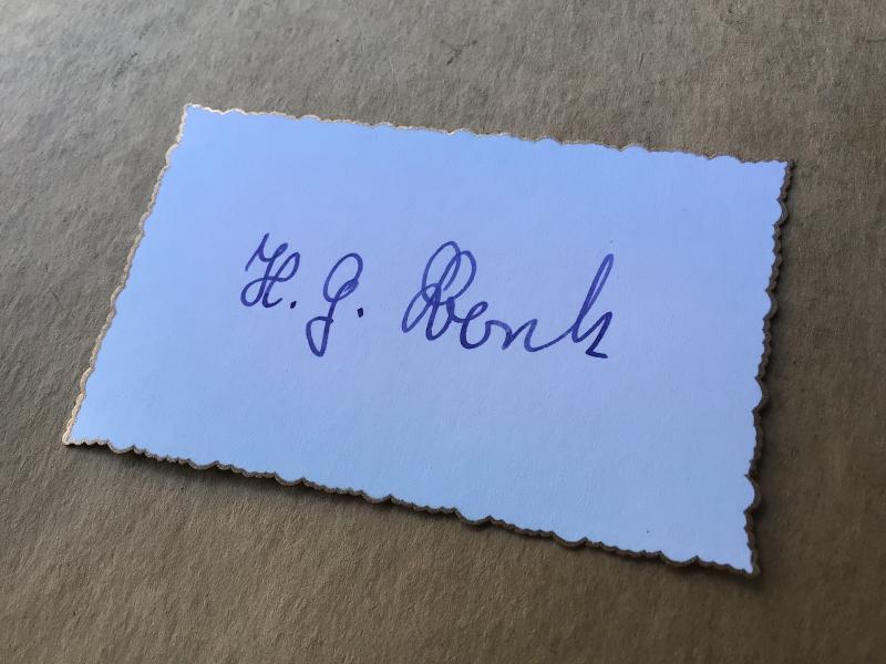 Germany WW2 Original Signature of Tank Destroyer Knights Cross Recipient Hans-Georg Borck