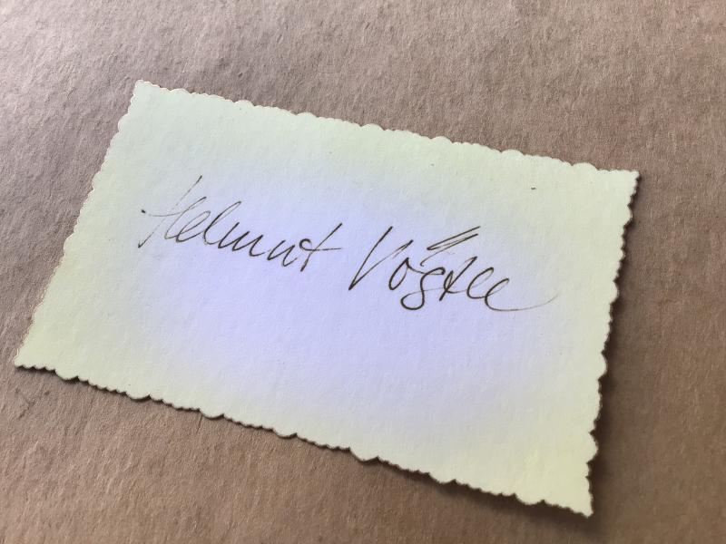 Germany WW2 Original Signature of Army Knights Cross Recipient Helmut Vogte