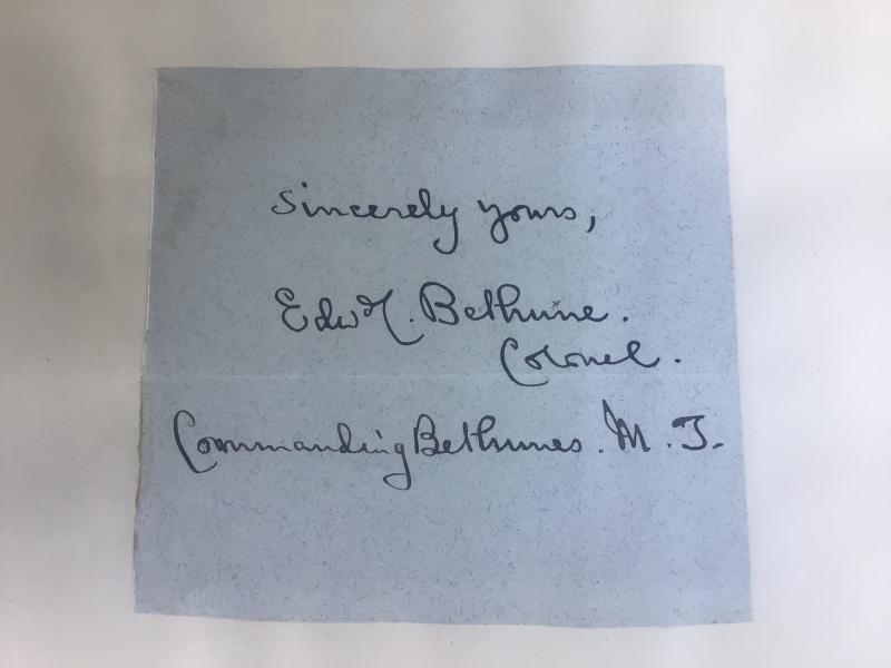 Boer War Signatures - Lieutenant General Sir Edward Cecil Bethune (BMI)