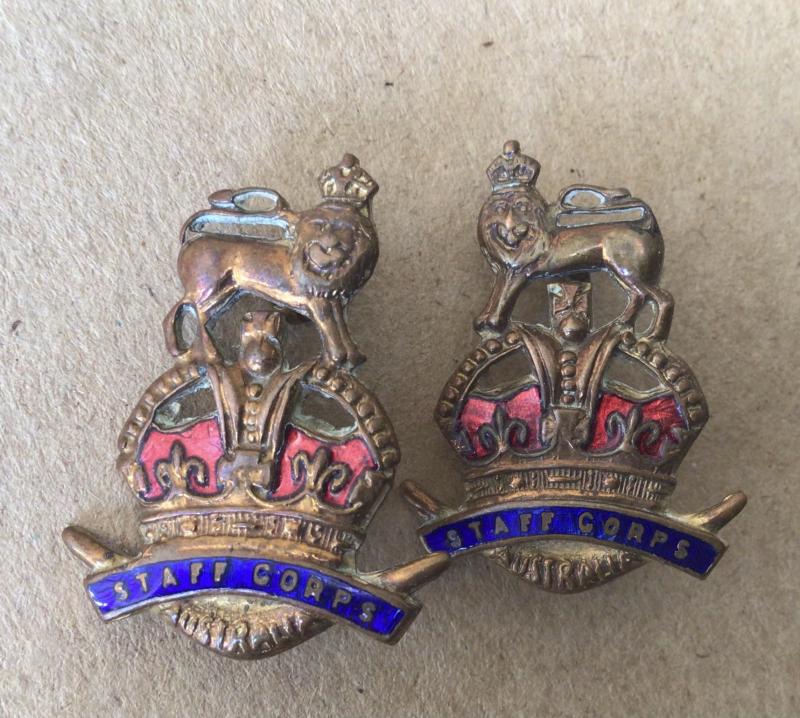 1920-1930 Australian Staff Corps Collar Badges