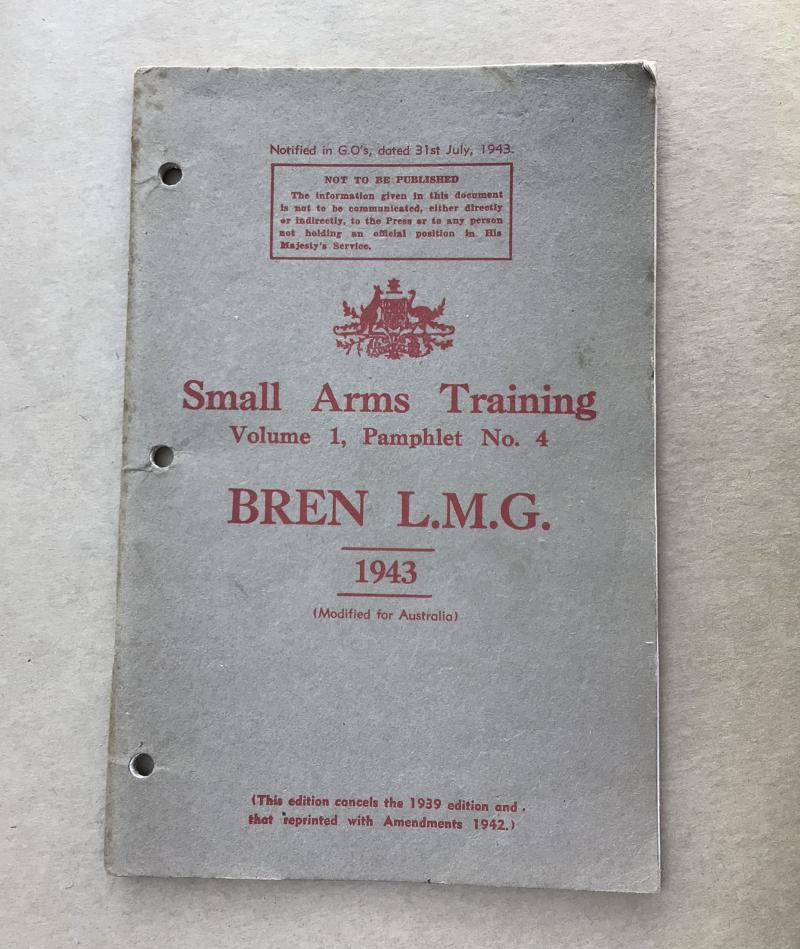 Australia WW2 Training Pam  Bren LMG 1943