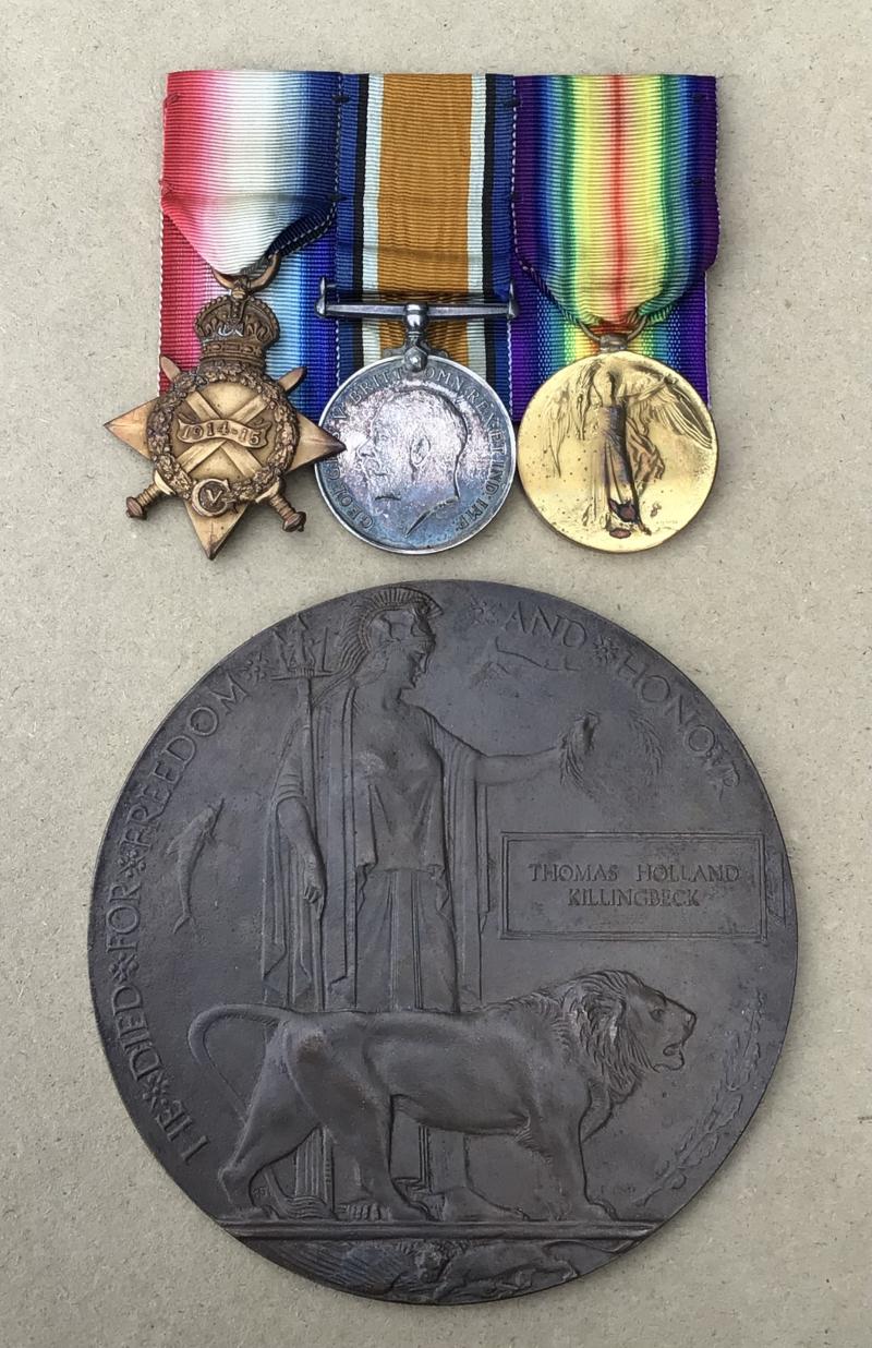 WW1 Killed in Action Gallipoli West Yorkshire Regiment Trio and Plaque