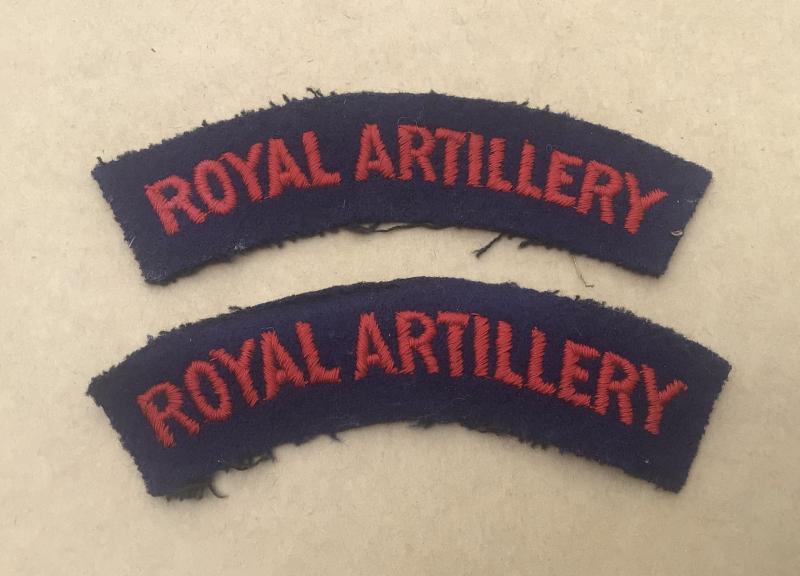 British WW2 Royal Artillery Cloth Shoulder Titles