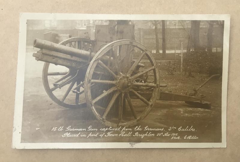 WW1 Artillery Postcard - Captured German Field Gun