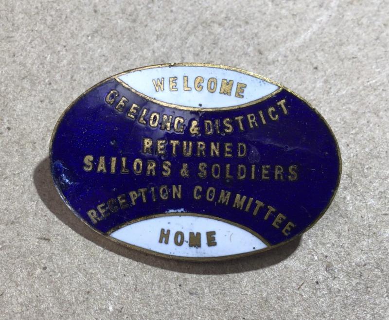 Australia WW1 Welcome Committee Home Lapel Badge