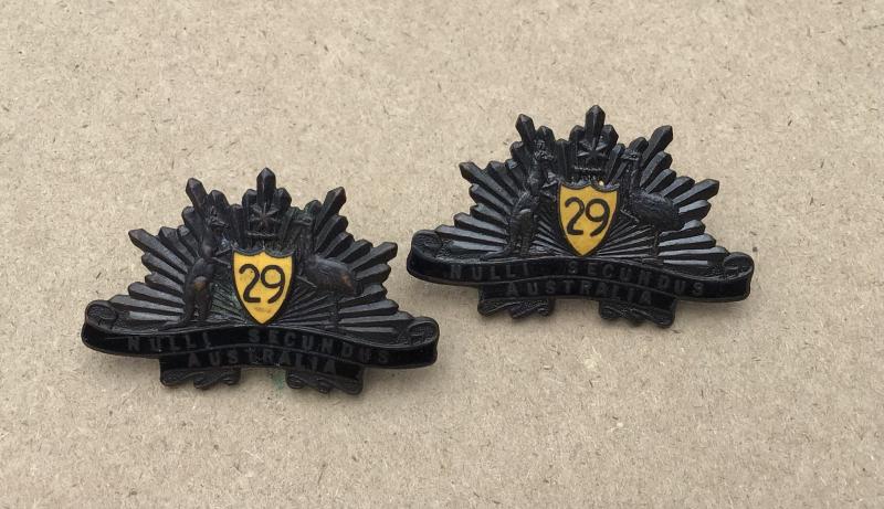 1930-42 29th Bn Collar Badges
