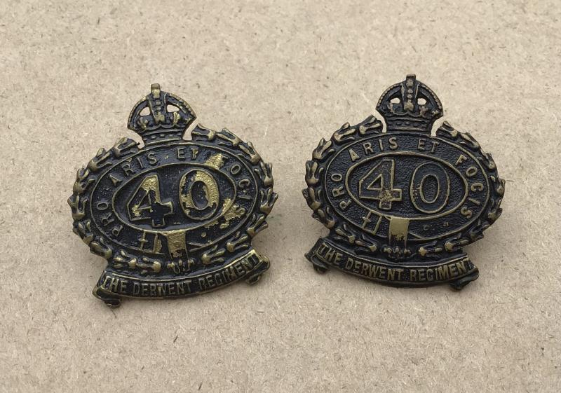 1930-42 40th Bn Collar Badges