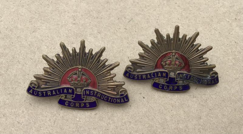 1930-42 Australian Instructional Corps Officers Collar Badges