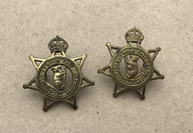 1930-42 24th Bn Collar Badges