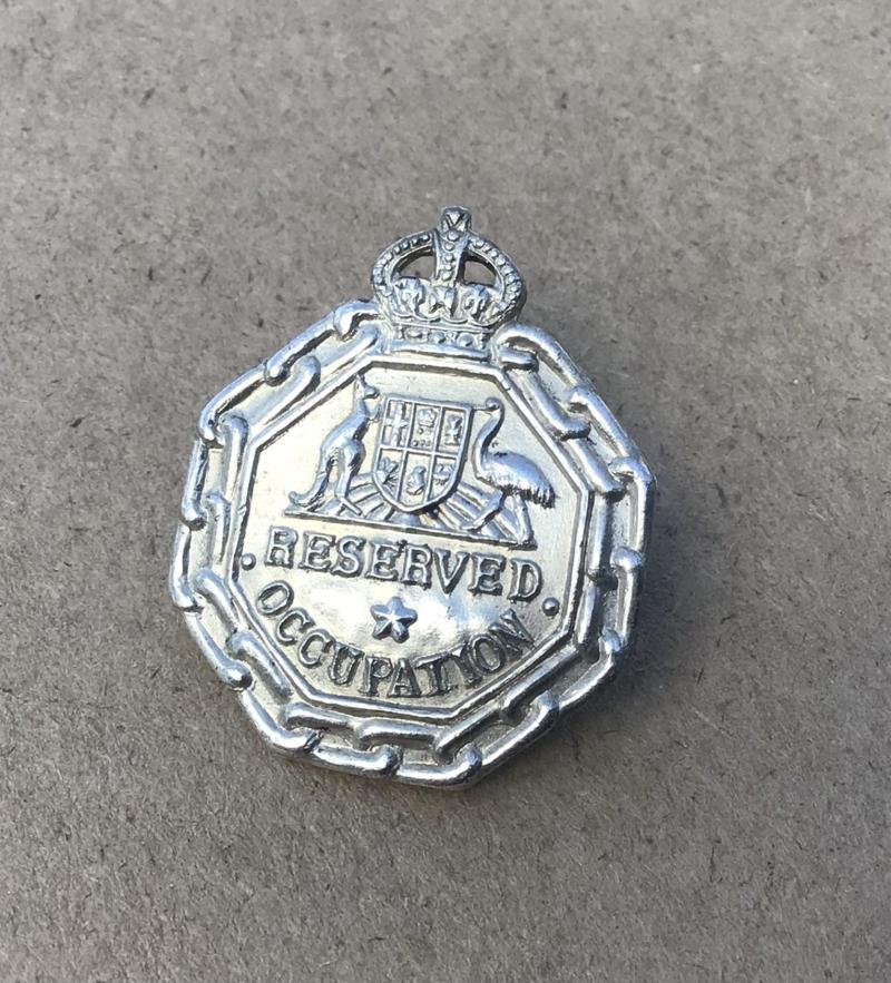 Australia WW2 Reserved Occupation Lapel Badge
