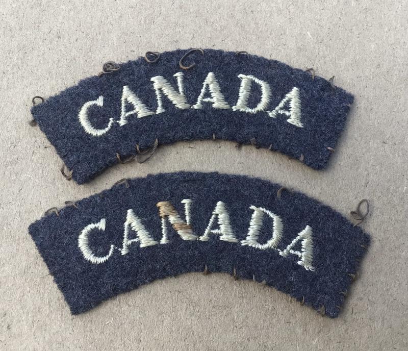 WW2 RCAF Nationality Shoulder Titles