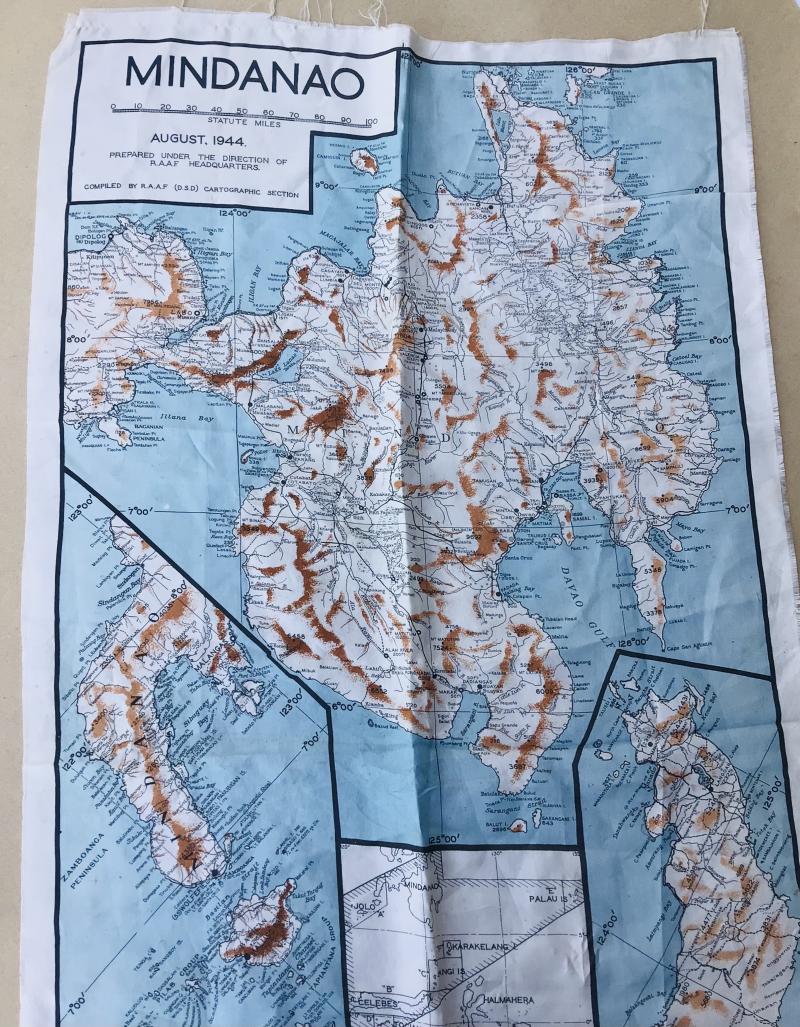 WW2 RAAF Marked Silk Escape and Evasion Map