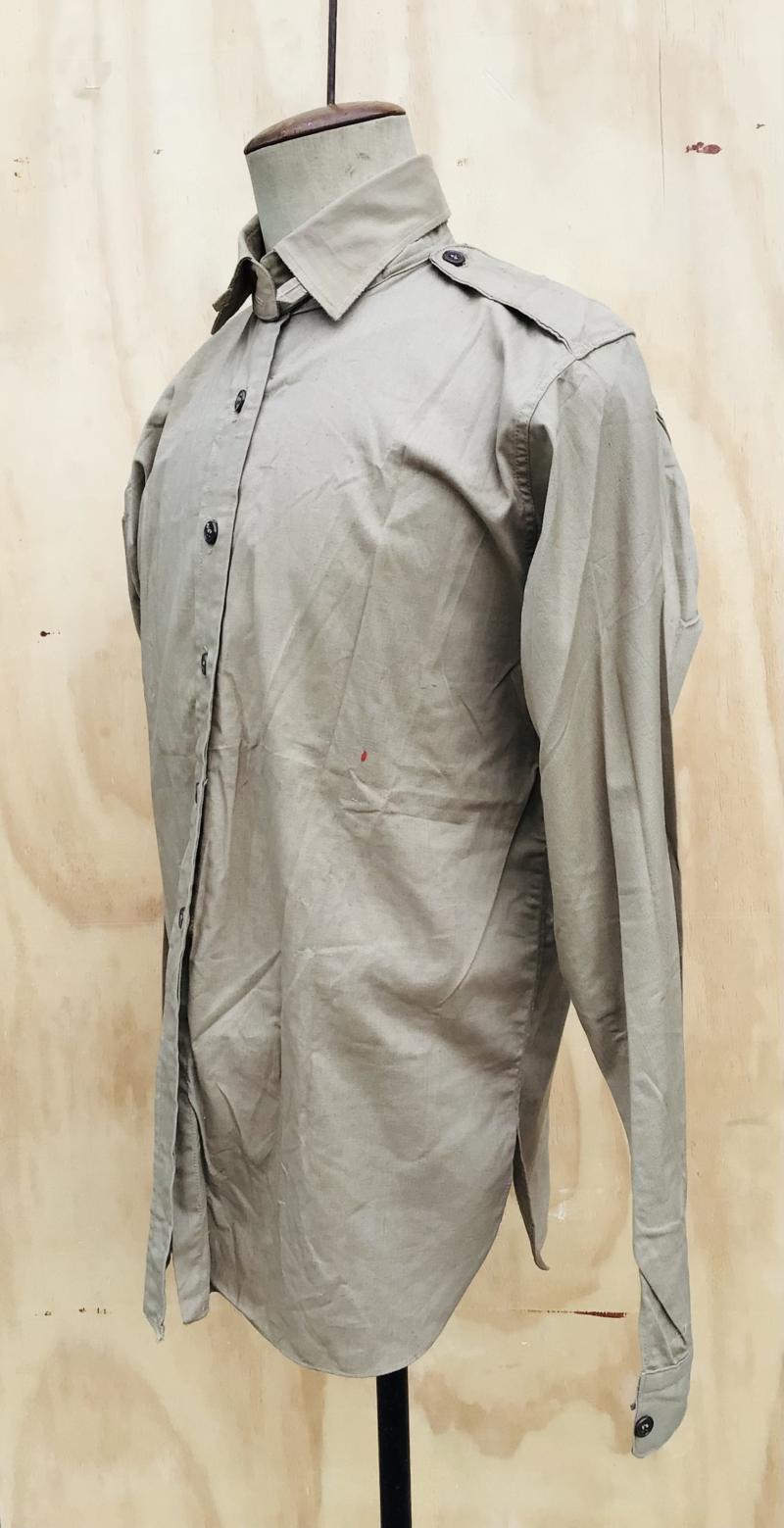 Australia WW2 Named Army Officers Khaki Cotton Collared Shirt