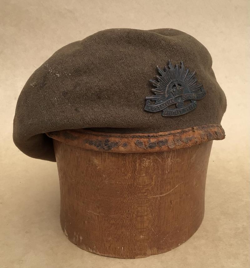Australia WW2 Army Khaki Wool Beret