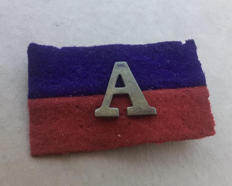 WW1 6th Infantry Battalion Colour Patch with ANZAC “A”
