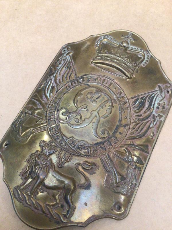 A British Napoleonic Period Stovepipe Shako Plate