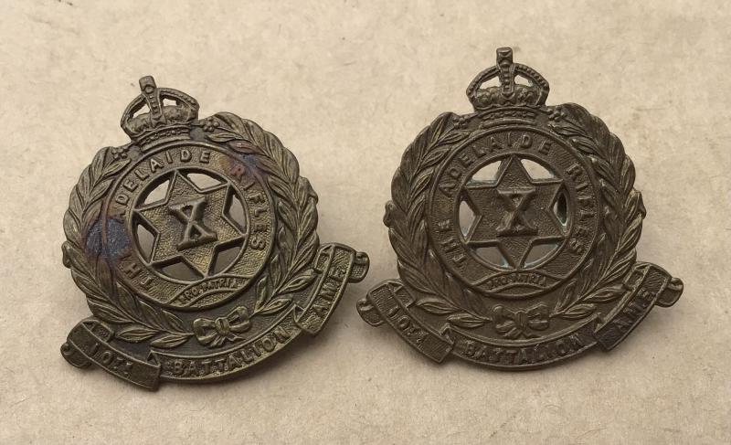 1930-42 10th Infantry Battalion Collar Badges