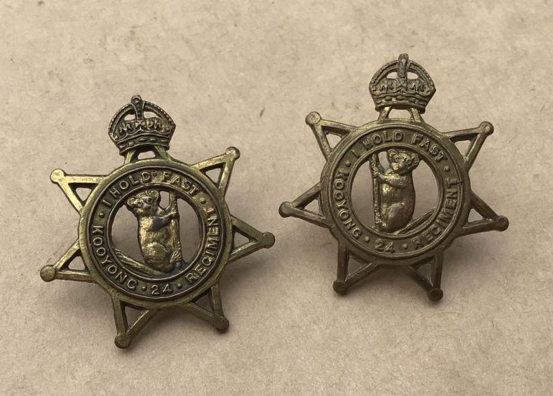 1930-42 24th Infantry Battalion Collar Badges