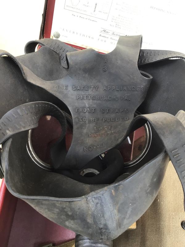 US c.1920’s-30’s MSA Industrial Braddock Amonia Mine Safety Mask