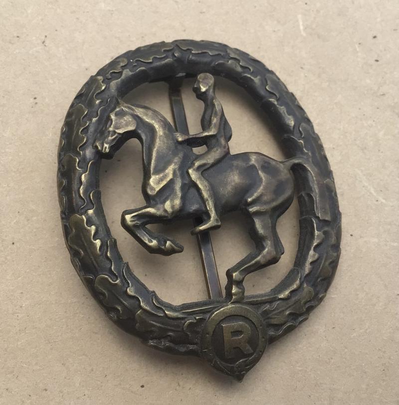 Germany WW2 Horseman's Badge in Bronze