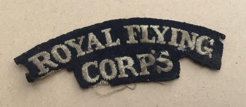 British WW1 Royal Flying Corps Cloth Shoulder Title