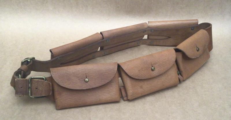 WW1 Rare Hotchkiss Machine Gun Ammunition Leather Bandolier - Dated 1918