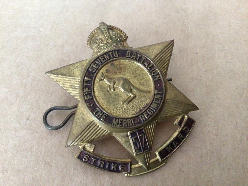 1930-42 57th Infantry Battalion Hat Badge