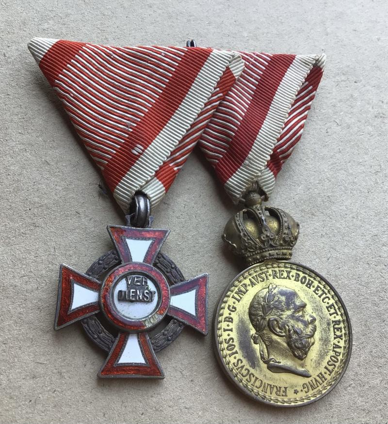 A Mounted Imperial Austrian Military Merit Medal Pair